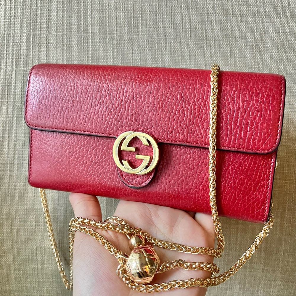 Authentic Gucci vintage interlock GG long wallet 598166.525040 (Q172)